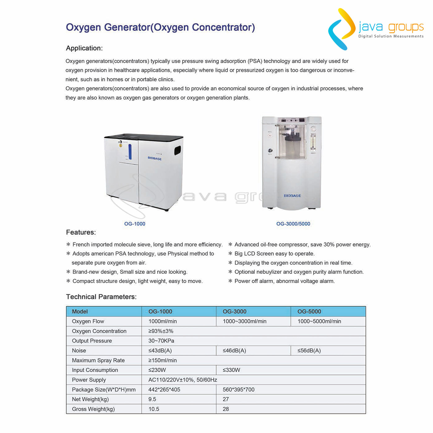 Alat Generator Oksigen Biobase (Oxygen Concetrator) Series