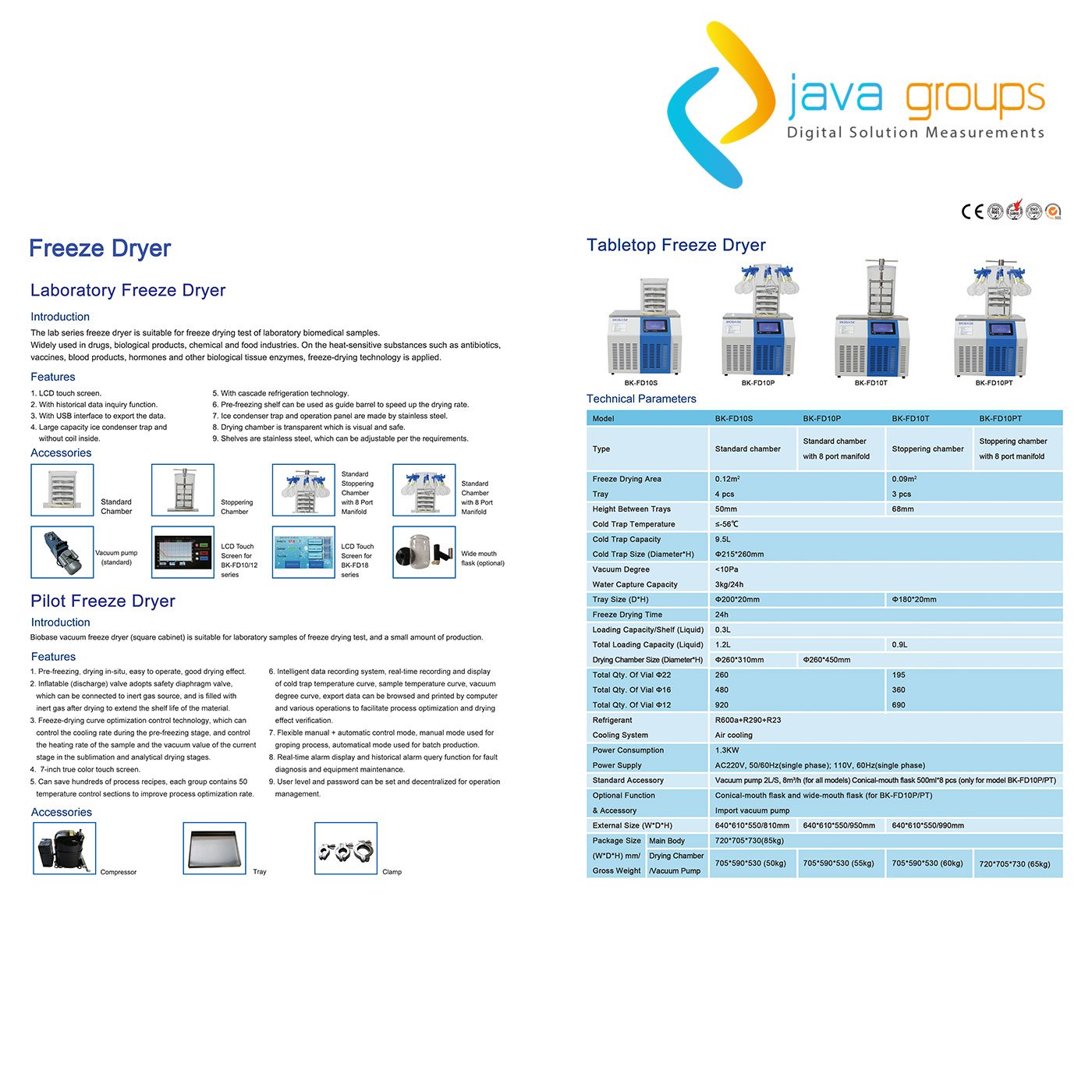 Alat Pengering Beku Tabletop Biobase Series