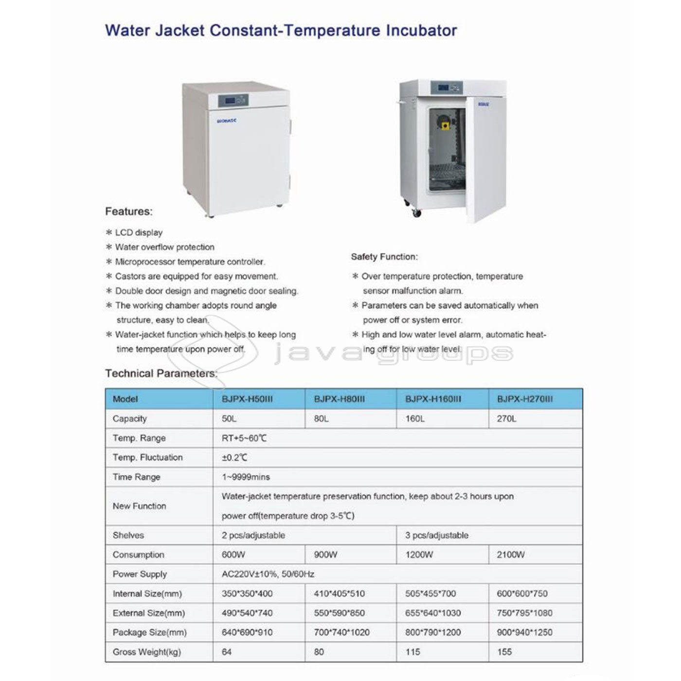Inkubator Suhu Konstan Biobase Jaket Air BJPX-H50lll